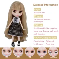 (ร้อน) ตุ๊กตาบลายธ์ Blyth เงาใบหน้าหนังสีขาว16 BJD ตุ๊กตาทรงกลมร่วมตุ๊กตาที่กำหนดเองร่วมของเล่นสำหรับสาวพิเศษ