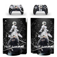 NieR Automata สติกเกอร์ติดผิวแผ่นดิสก์ PS5ฝาครอบรูปลอกป้องกันสำหรับ PlayStation 5คอนโซลและคอนลเลอร์ PS5สติกเกอร์ผิวดิสก์ไวนิล