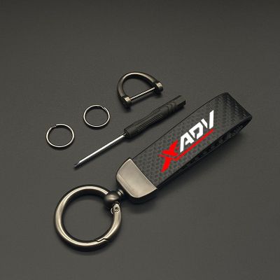 พวงกุญแจรถจักรยานยนต์หนังคาร์บอนเกรดสูงพวงกุญแจสำหรับฮอนด้า XADV X-ADV 750อุปกรณ์เสริมพวงกุญแจพวงกุญแจ