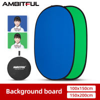 AMBITFUL 2 In 1 100X150ซม. หรือ150X200ซม. แบบพกพารูปไข่ Multi-Disc สีฟ้าสีเขียว Reflector พับสตูดิโอ Photo Diffuser