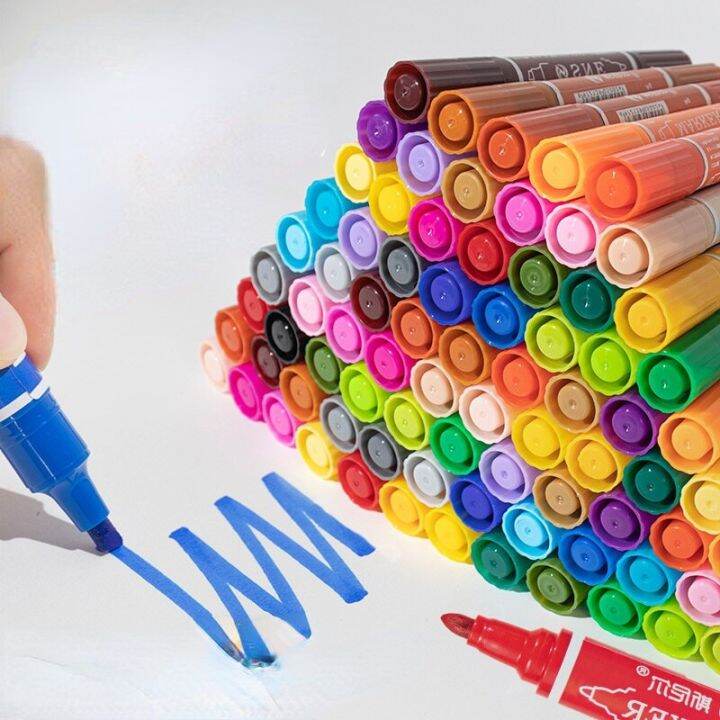 12/18/24/30/40 Color Marker Pen Set Black Oily Big Head Color Marker Students Use Art Children's