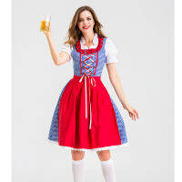 ใหม่ Lady Dirndl Oktoberfest เครื่องแต่งกาย Alps ชุดลายสก๊อตแบบดั้งเดิมผับพนักงานเสิร์ฟคอสเพลย์ Carnival แฟนซีปาร์ตี้ Dress