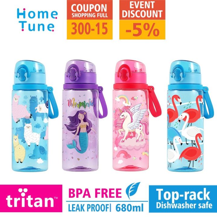 Cute Water Bottle for School Kids Girls BPA FREE Tritan & Leak Proof & Easy  Clean & Carry Handle 23oz/ 680ml - Unicorn