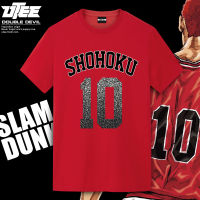 Slam dunk เสื้อยืด SHOHOKU ทีมบาสเกตบอล Sakuragi เส้นทางดอกไม้อะนิเมะแขนสั้นหลวม