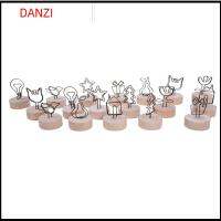 00DANZI00 1 PC DIY สมุดบันทึก ของตกแต่งบ้าน เครื่องประดับเดสก์ท็อป ที่ใส่ไม้กลม ข้อความสนับสนุนซ้าย กรอบรูป คลิปภาพ