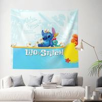 Lilo &amp; Stitch 60x51in ผ้าห่มแขวนผนังตกแต่งผนังผ้าพื้นหลังห้องนอนสิ่งทอตกแต่งบ้านห้องนั่งเล่น