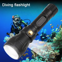 IPX8 Powerful Diving Flashlight Highest Waterproof Professional diving light With anti-skid Rope Use T6 super bright lamp beads