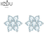 IOGOU 925เงินสเตอร์ลิง3.5มิลลิเมตรรอบ Moissanite S Tud E Arrings คลาสสิกแฟชั่นที่สวยหรูรูปดอกไม้ต่างหูเครื่องประดับสำหรับผู้หญิง