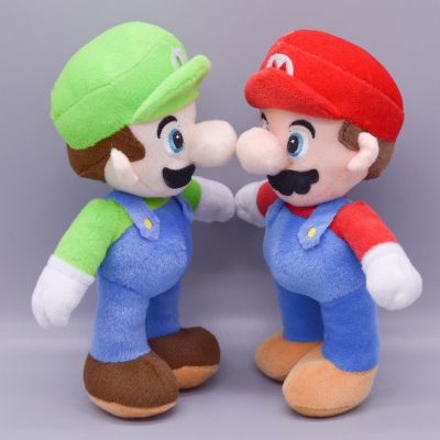 ของเล่นของขวัญวันเกิดตุ๊กตานุ่มสำหรับเด็กอุปกรณ์ต่อพ่วงตุ๊กตาอนิเมะ Super Mario Bros Luigi 25ซม.