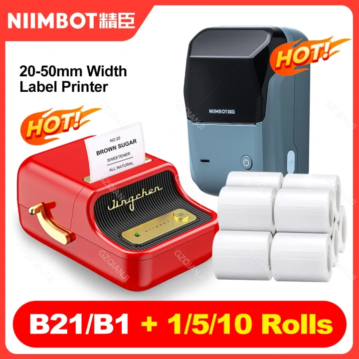 niimbot-เครื่องพิมพ์ฉลากบลูทูธแบบพกพาสีแดง-b21กระเป๋าขนาดเล็กกาวร้อนผู้ผลิตสติกเกอร์ได้สำหรับใช้ที่สำนักงานที่บ้านโทรศัพท์