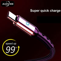 AUOVIEE 5A Fast สายชาร์จพร้อมไฟ LED สำหรับ Micro USB สาย USB C สำหรับ Lightning สายชาร์จโทรศัพท์สำหรับ iPhone 12 Pro 11