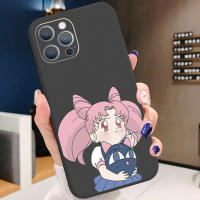 สำหรับ Realme C25S C15 C12 C11 Realme 8 Pro 7 X7 Pro 5i 6i กรณีโทรศัพท์การ์ตูนน่ารัก Anime Sailor Moon Chibiusa Luna กล้องเลนส์ป้องกันเลนส์กรอบขอบ