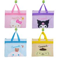 Sanrio Series Cinnamoroll Handbag A4 Large Notebook Computer Kawaii Bag Japanese Student Office Examination Paper Make-Up Bag Note Books Pads