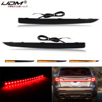 iJDM For Lincoln MKZ LED Bumper Reflector Lights Red Function as Tail,Brake &amp; Rear Fog Lamps,Amber Sequential Turn Signal Lights