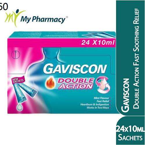 GAVISCON DOUBLE ACTION LIQUID SACHET 10ML 24'S♦ | Lazada