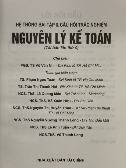 Hệ thống bài tập & câu hỏi trắc nghiệm nguyên lý kế toán  pgs. ts võ văn - ảnh sản phẩm 2