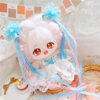 20cm Cute Doll Accessories White Lace Dress Pink Blue Flower Hairpin Clothes Set Jennie Lisa Roes Wonyoung Girls Gift