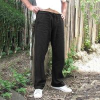 Hot sell Summer New Loose Casual Cotton Linen Pants Mens Sweatpants Pants Drawstring Linen Cotton Summer Straight Mens Pants