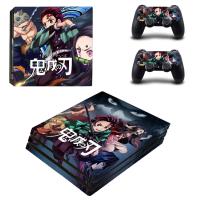 สติกเกอร์ Demon Slayer PS4 Pro Play Station 4สติกเกอร์รูปลอกผิวสำหรับคอนโซลและไวนิลสกินควบคุมเกม PlayStation 4 PS4 Pro