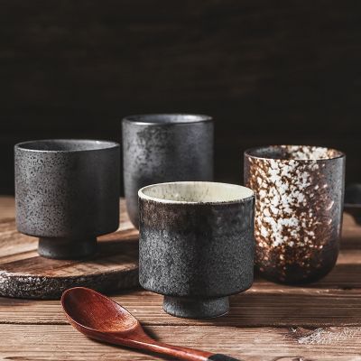 [HOT QIKXGSGHWHG 537] สไตล์ญี่ปุ่นสูงถ้วยชาครัวเรือนถ้วยน้ำเซรามิกครัวเรือนญี่ปุ่นและเกาหลีกาแฟมัทฉะถ้วยถ้วยน้ำ