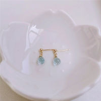 DAIMI Faceted Water Drop Blue Topaz Earrings Female Genuine Gemstones 14k Gold Filled Blue Gem Earrings Custom