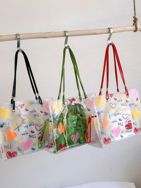 2023 New Summer Large-capacity Transparent Jelly Tote Bag For