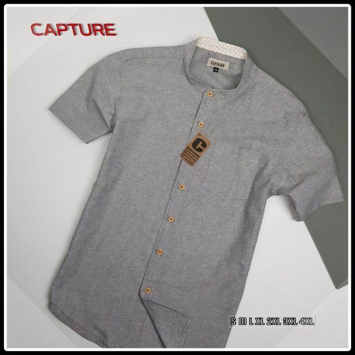 capture-shirt-เสื้อเชิ้ตผู้ชาย-แขนสั้น-คอจีน-สีแดง-กรม-ฟ้าอ่อน-เทาอากาศ-บลูยีนส์-เทาเข้ม-มีถึงอก-48-นิ้ว