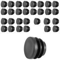 Round Table Chair Leg Tube Pipe Insert End Cap 19mm Dia 30pcs Black