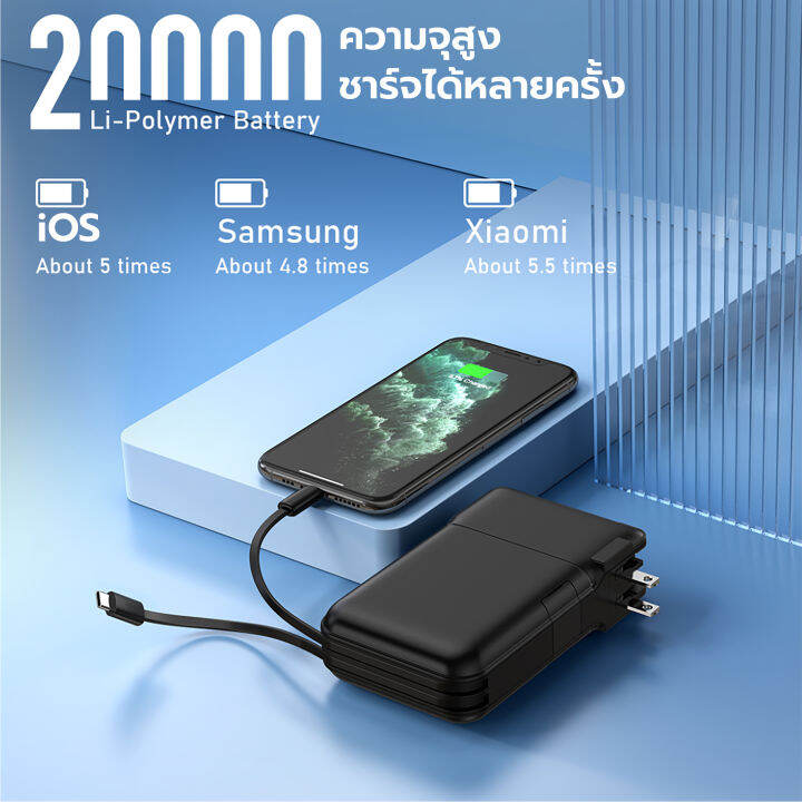 alpha-x-acp20pd-powerbank-20000mah-พาวเวอร์แบงค์-adaptor-built-in-cable-หน้าจอแสดงผล-led-รับประกันสินค้า-1-ปี