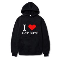 I Love Cat Boys Pullover Long Sleeve Fashion Letter Graphic Men Hoodies Women Sweatshirt Vintage Aesthetic Streetwear Winter Size Xxs-4Xl