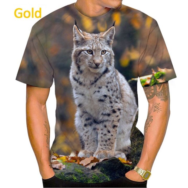 ใหม่ขายร้อน-breathable-lynx-3d-พิมพ์ผู้ชายแขนสั้นเสื้อยืดแฟชั่น-casual-spotted-animal-design-unisex-streetwear-top