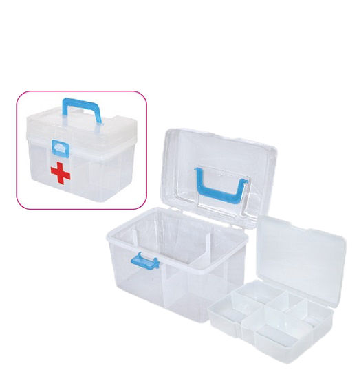 กล่องปฐมพยาบาล-กล่องปฐมพยาบาลพลาสติก-กล่องปฐมพยาบาลมีหลายช่อง-กล่องยาใหญ่-กล่องปฐมพยาบาลมีฝาปิด
