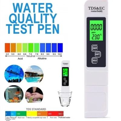 3ใน1วัดคุณภาพน้ำมืออาชีพปากกา TDS มิเตอร์ EC เครื่องวัดอุณหภูมิเครื่องทดสอบคุณภาพน้ำดิจิตอลความบริสุทธิ์น้ำดื่ม