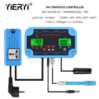 yieryi pH/TDS/TEMP tester meter Water Quality Detector pH Controller Relay Plug Repleaceable Electrode BNC Type Probe US EU plug