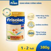 THANH LÝ Sữa Bột Frisolac Gold 3 lon thiếc 380G-cho trẻ từ 12-24 tháng