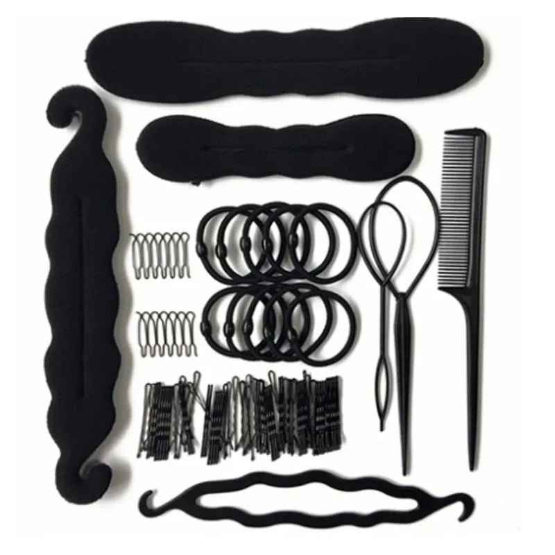 79Pcs/Set Hair Accessories Hair Clips For Women Rubber Band Rope Tie Gum  Hair Bun Maker Hairpin Headband | Lazada