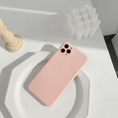 Simple Retro Solid Color Korean Phone Case For iPhone 11 Pro Max Xr X Xs Max 7 8 Puls SE  Cases Soft Silicone Cover