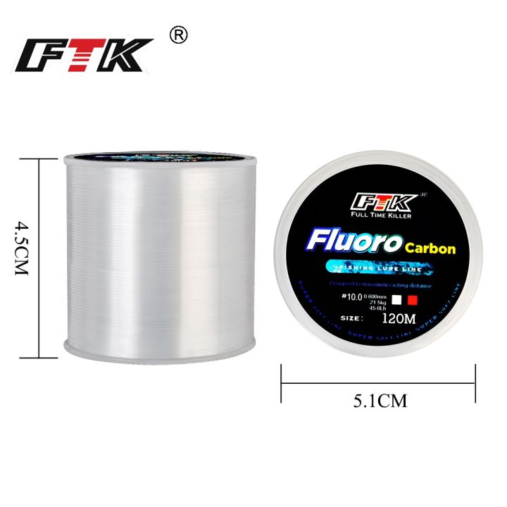 hot-dt-fishing-wire-120m-fluorocarbon-0-14mm-0-60mm-7-15lb-45lb-carbon-sinking