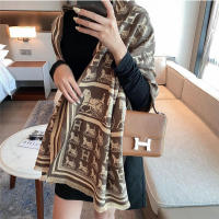 2023 H Letters Horse Carriage Printed Elegant Scarves Cashmere Scarf Two-colors New Womens Long Scarf Luxury Fashion Double-sided Soft Autumn Winter Jacquard New Thick Multi-functional Warm Shawl 1