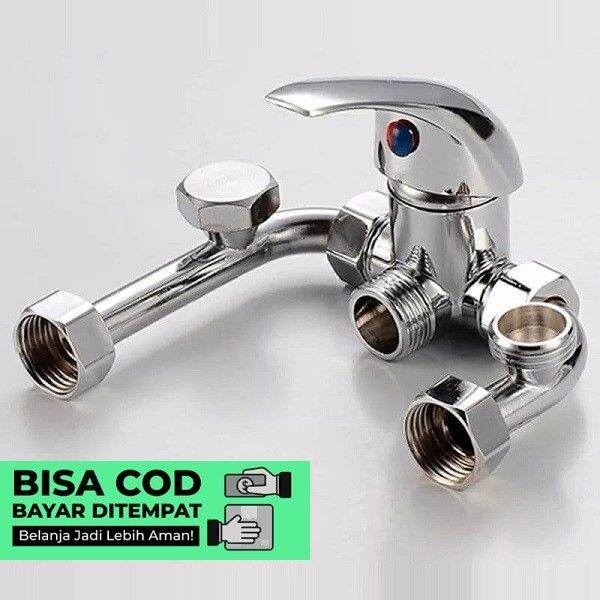 Kran shower mini mixer panas dingin water heater tanpa bobok - sedia kamar  mandi full set murah kran air panas dan dingin paket komplit tiang gel  simpel elegan mewah hand awet high