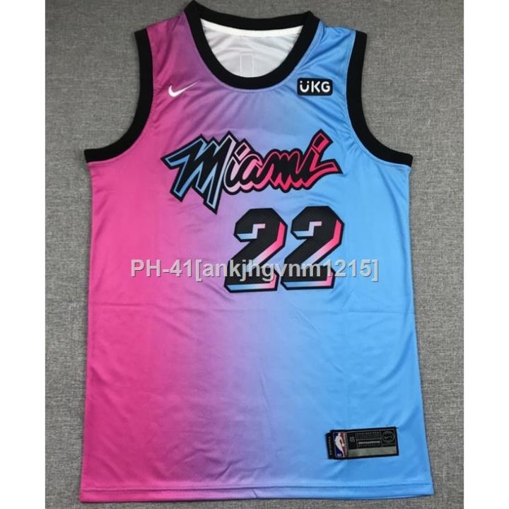 Miami Heat Jimmy Butler 22 Nba 2020 New Arrival Pink Blue Jersey.psd2 Polo  Shirt All Over Print Shirt 3d T-shirt - Teeruto