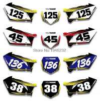 NICECNC Custom พื้นหลังจำนวนแผ่นกราฟิกสติกเกอร์และรูปลอกสำหรับ Suzuki RMZ450 RM-Z450 2007 RMZ RM-Z 450