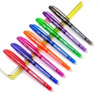 10ชิ้น/ชุดปากกาเจลลบได้0.7มม. 0.5ปลายขนาดมิลลิเมตรแท่งหมึกเติมปากกาสีน้ำเงินสีดำสีแดงด้ามปากกาเขียน8สีซักได้