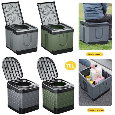 hot【DT】 70L Car Toilet Outdoor Folding Capacity Reusable Trash Can for Camping Hiking Trips Beach