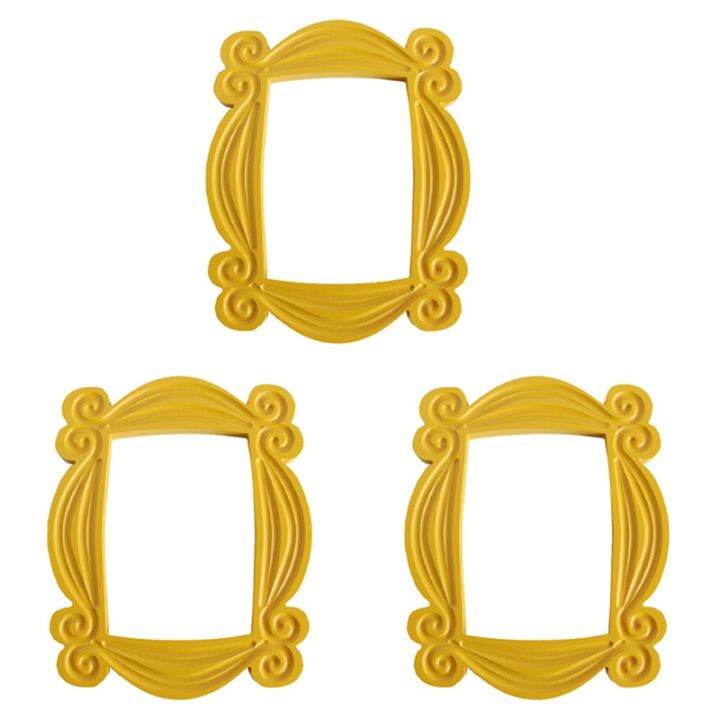 3X Handmade Monica Door Frame Wood Yellow Photo Frames Collectible Home