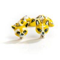 30 2pcs Cartoon Small Animal Fox Head Ceramic Pendant Handmade Material Jewelry Accessories Necklace Bracelet Beads XN240