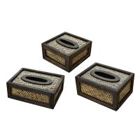 Wood living Room Tissue Box Bamboo Braided Tray Retro Paper Pumping Box Rattan 67JB