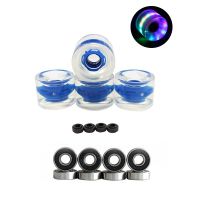 Hot Selling A Set Of 4 Pro Longboard Wheels 70Mm 78A LED 3 Color Skateboard Wheels With ABEC 11 Bearing And Sps Lighting