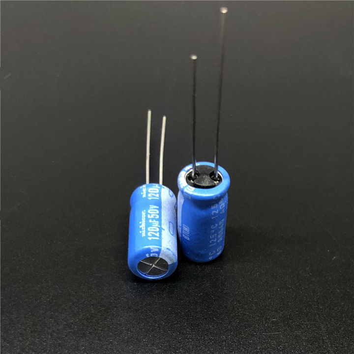 10pcs-120uf-50v-nichicon-bt-series-8x16mm-highly-dependable-reliability-50v120uf-aluminum-electrolytic-capacitor