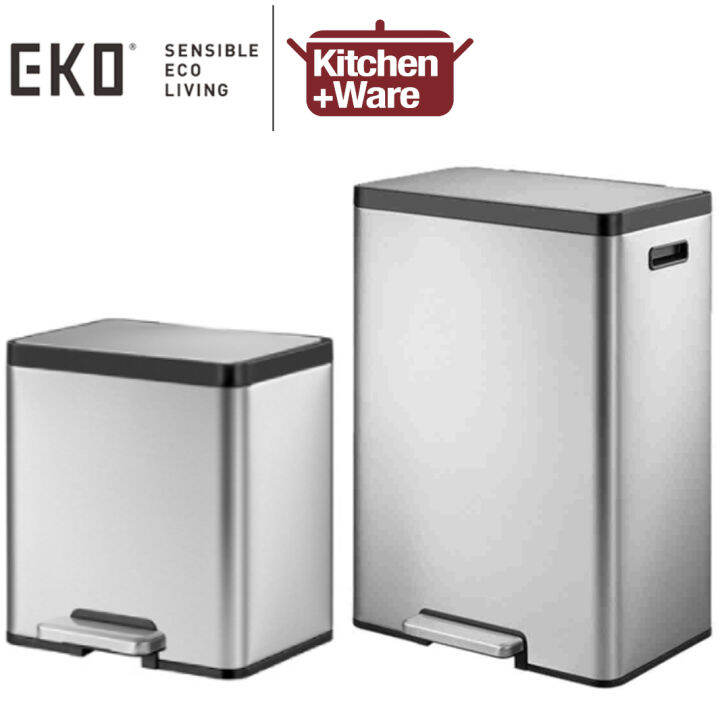 EKO Ecocasa II Stainless Steel Rectangle Step Bin with Soft Closing 10L